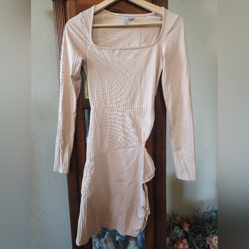 ASOS Pink Long Sleeve Fitted Cut Out Side